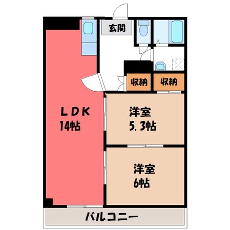 竹林マンションⅡの物件間取画像